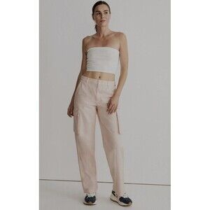 Madewell Dyed Wide Leg Cargo Pants Petal Pink NWT Loose sz 33